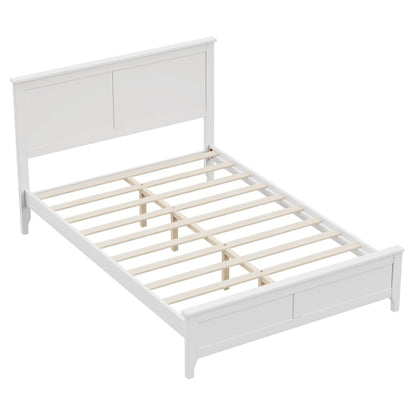 White Solid Wood Full Bed Frame HomeRoots