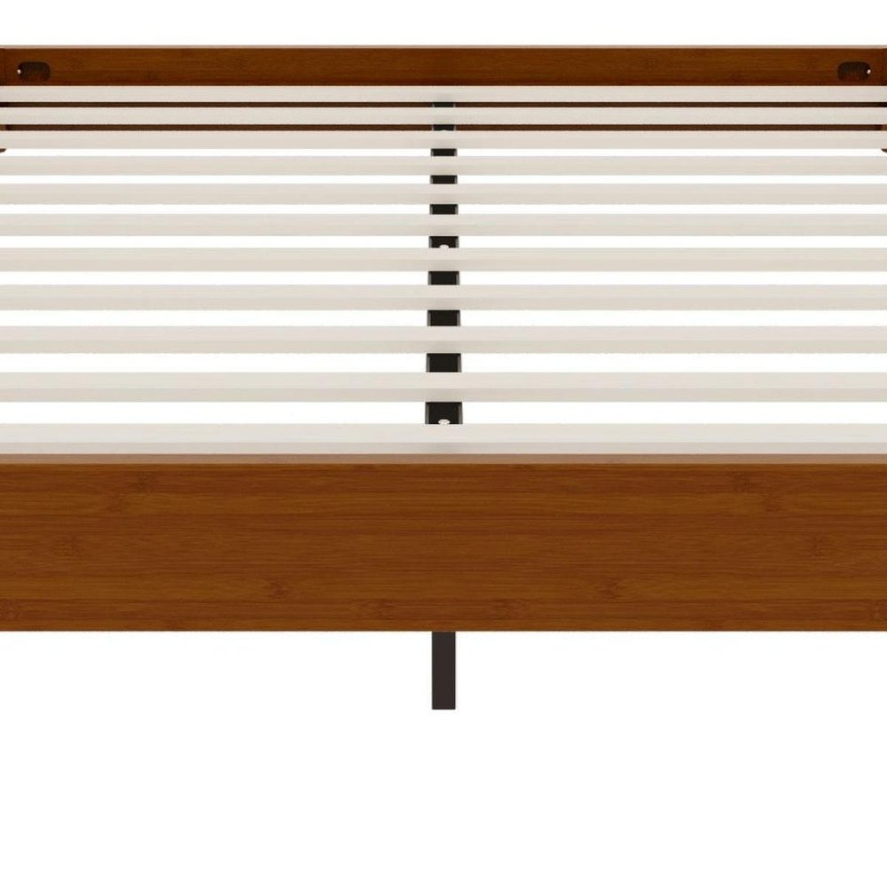 Brown Solid Wood Queen Bed Frame — view 4