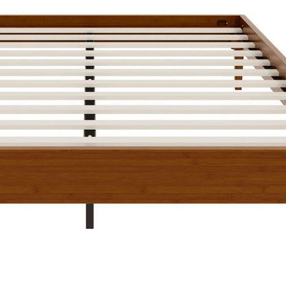 Brown Solid Wood And Metal Queen Bed Frame HomeRoots