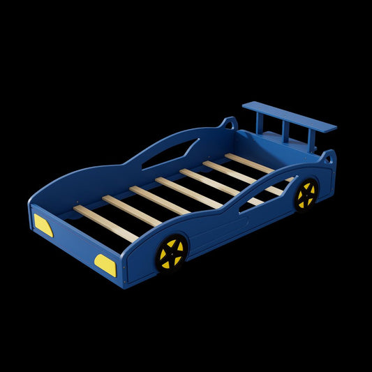 Red Solid Wood Twin Race Car Bed