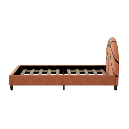 Orange And Black Basketball Upholstered Twin HomeRoots