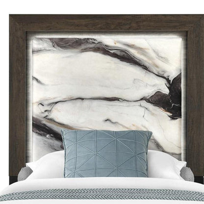Brown Wood And Upholstery Lighted Upholstered Twin Bed Frame HomeRoots