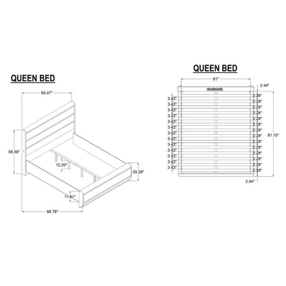 Gold Wood Lighted Queen Bed Frame HomeRoots