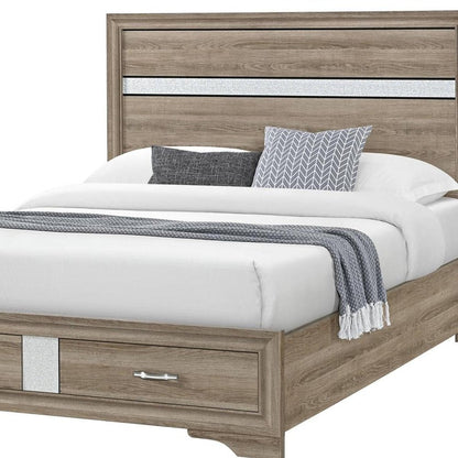 Brown And Natural Wood Full Bed Frame HomeRoots