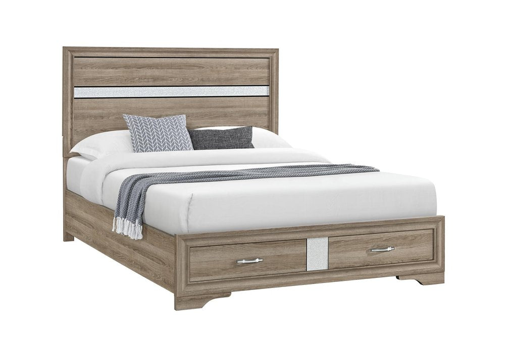 Brown And Natural Wood Full Bed Frame HomeRoots