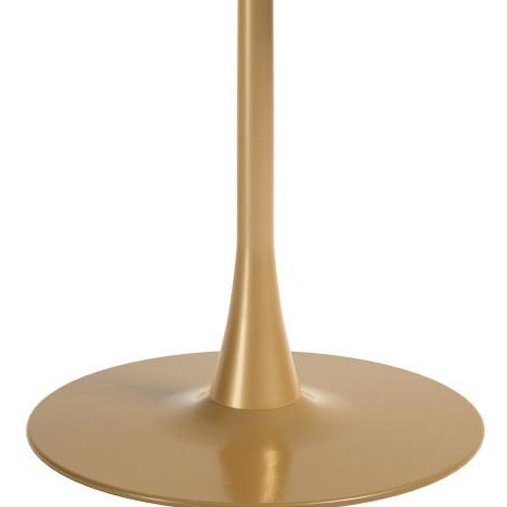 36" White Wood And Steel Pedestal Base Square Dining Table HomeRoots