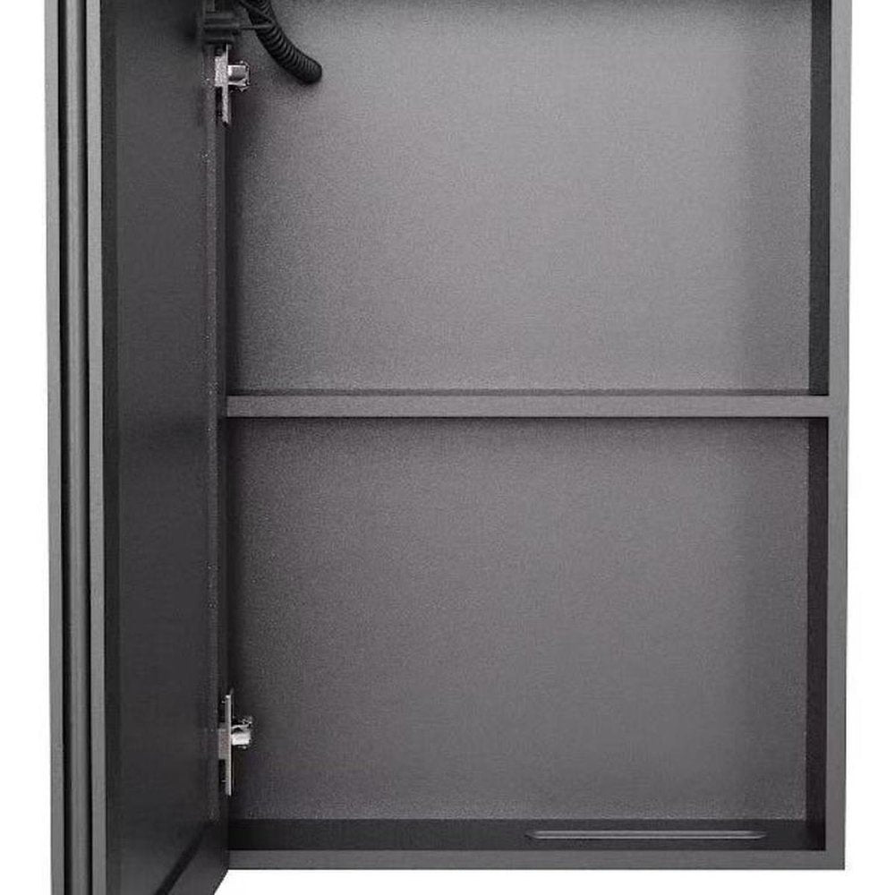 5" Black Glass Wall Mounted No Textural Detailing Single Door Medicine Cabinet — view 5