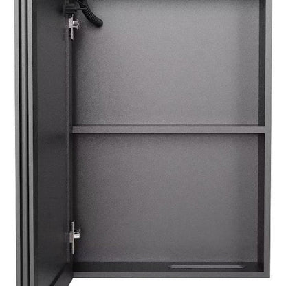 5" Black Glass Wall Mounted No Textural Detailing Single Door Medicine Cabinet HomeRoots