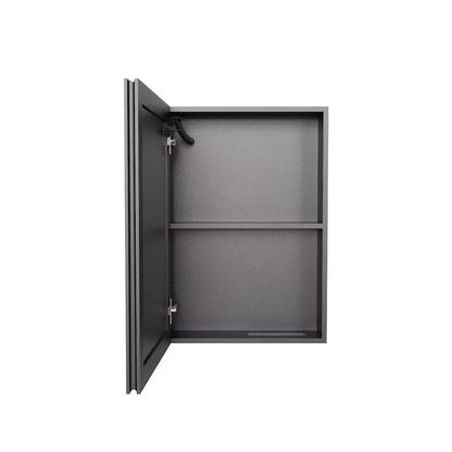5" Black Glass Wall Mounted No Textural Detailing Single Door Medicine Cabinet HomeRoots