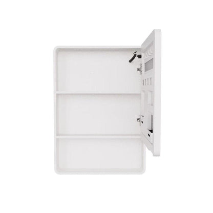 5" White Glass Wall Mounted No Textural Detailing Single Door Medicine Cabinet HomeRoots