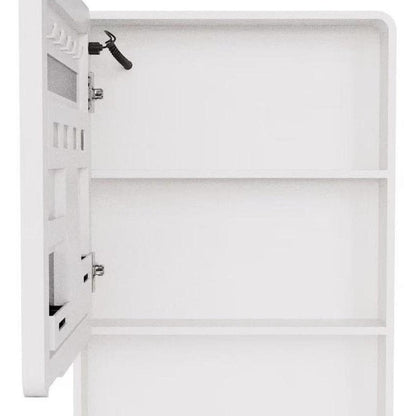 5" White Glass Wall Mounted No Textural Detailing Single Door Medicine Cabinet