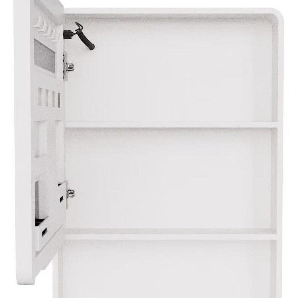 5" White Glass Wall Mounted No Textural Detailing Single Door Medicine Cabinet — view 4