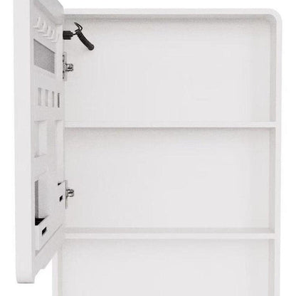 5" White Glass Wall Mounted No Textural Detailing Single Door Medicine Cabinet