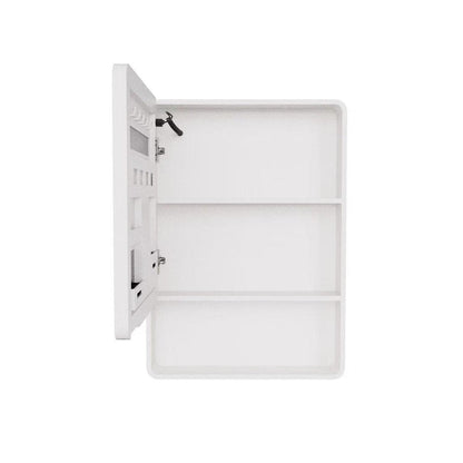5" White Glass Wall Mounted No Textural Detailing Single Door Medicine Cabinet HomeRoots