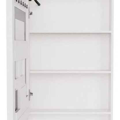5" White Glass Wall Mounted No Textural Detailing Single Door Medicine Cabinet HomeRoots