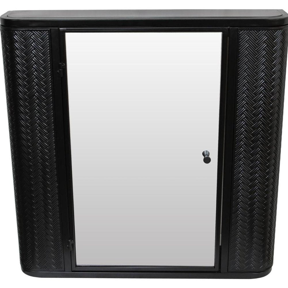 27" Black Steel Wall Mounted No Textural Detailing Single Door Medicine Cabinet — view 5