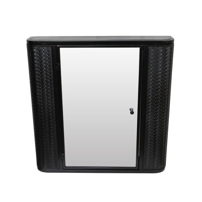 27" Black Steel Wall Mounted No Textural Detailing Single Door Medicine Cabinet