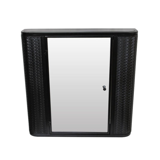 27" Black Steel Wall Mounted No Textural Detailing Single Door Medicine Cabinet