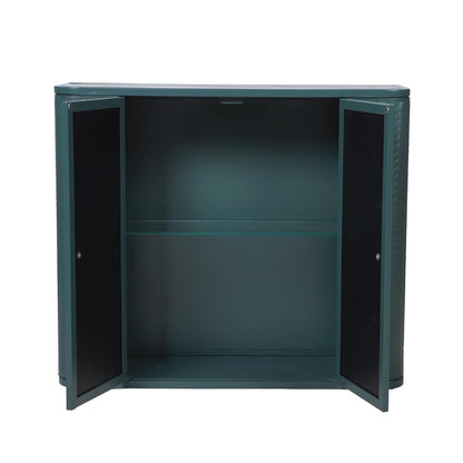 28" Green Steel Wall Mounted No Textural Detailing Double Door Medicine Cabinet HomeRoots