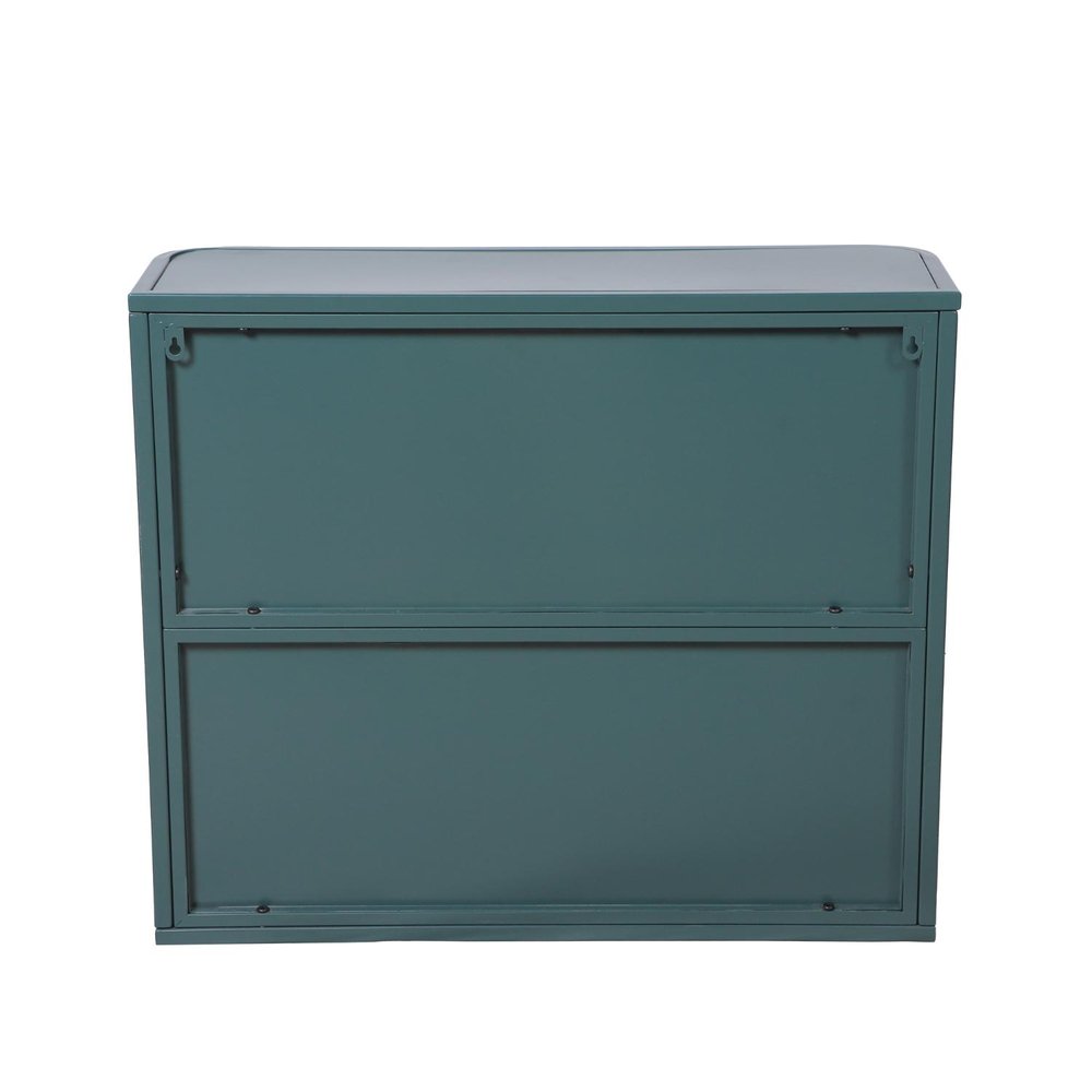 28" Green Steel Wall Mounted No Textural Detailing Double Door Medicine Cabinet — view 4