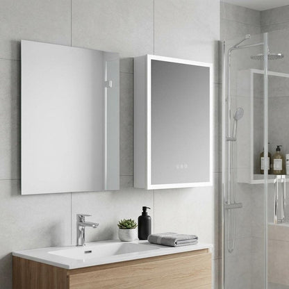 20" Silver Glass Wall Mounted No Textural Detailing Single Door Medicine Cabinet HomeRoots