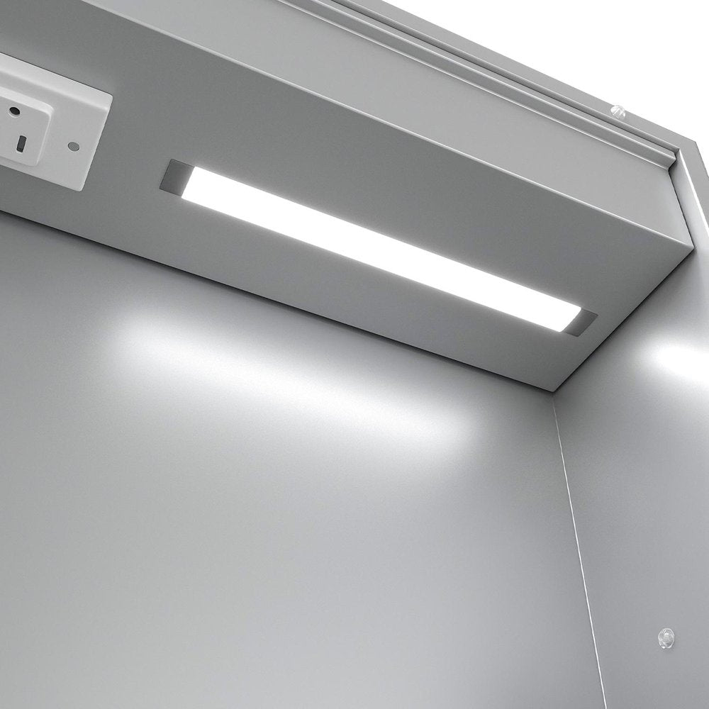 30" Silver Glass Wall Mounted No Textural Detailing Double Door Medicine Cabinet — view 6