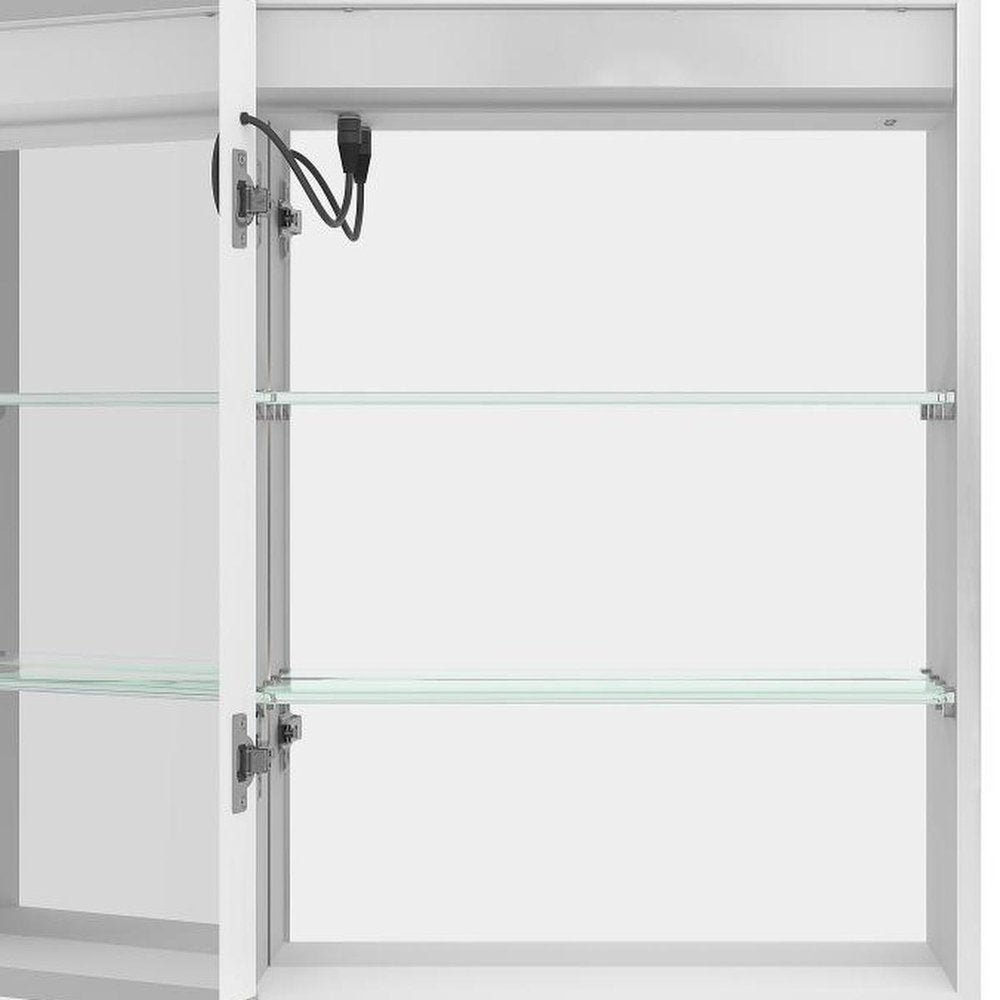 20" Silver Glass Wall Mounted No Textural Detailing Single Door Medicine Cabinet HomeRoots