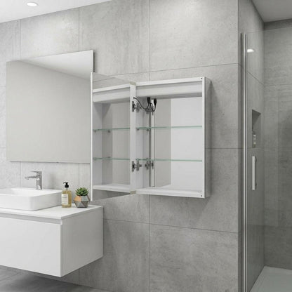 20" Silver Glass Wall Mounted No Textural Detailing Single Door Medicine Cabinet HomeRoots