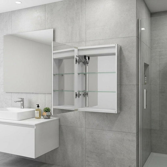 20" Silver Glass Wall Mounted No Textural Detailing Single Door Medicine Cabinet HomeRoots