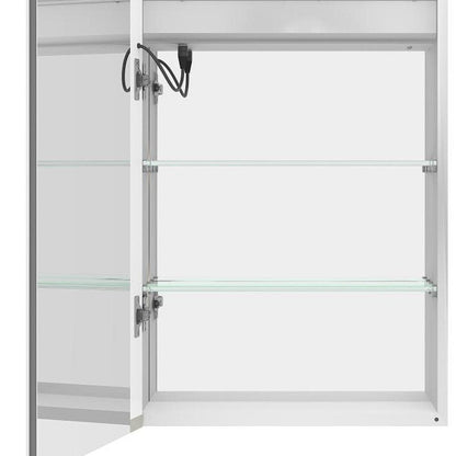 20" Silver Glass Wall Mounted No Textural Detailing Single Door Medicine Cabinet HomeRoots
