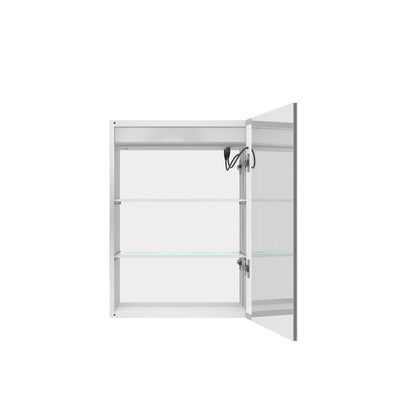20" Silver Glass Wall Mounted No Textural Detailing Single Door Medicine Cabinet HomeRoots