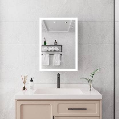 20" Silver Glass Wall Mounted No Textural Detailing Single Door Medicine Cabinet HomeRoots