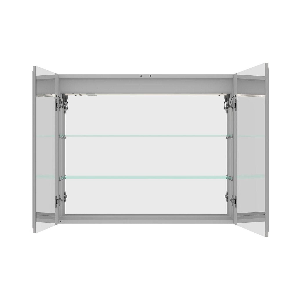 36" Silver Glass Wall Mounted No Textural Detailing Double Door Medicine Cabinet — view 3