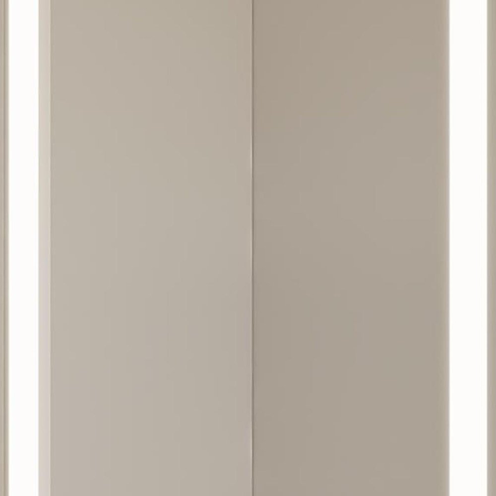 20" Silver Glass Wall Mounted No Textural Detailing Double Door Medicine Cabinet HomeRoots