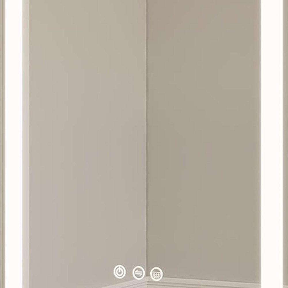 26" X 20" Silver Unframed Mirrored Double Door LED Lit Medicine Cabinet