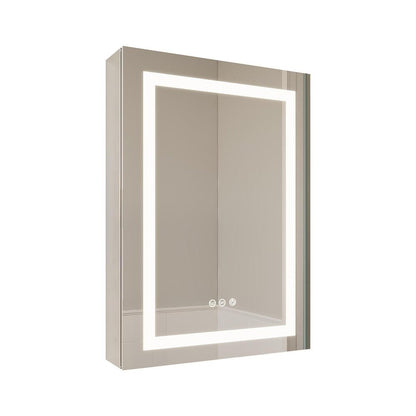 20" Silver Glass Wall Mounted No Textural Detailing Double Door Medicine Cabinet HomeRoots
