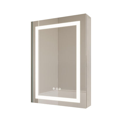 20" Silver Glass Wall Mounted No Textural Detailing Double Door Medicine Cabinet HomeRoots