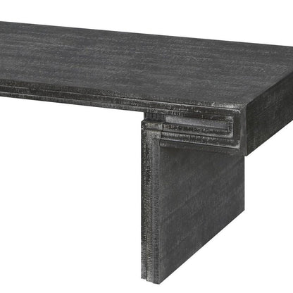48" Black Wood And Solid Wood Distressed Frame Coffee Table HomeRoots
