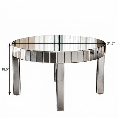 32" Silver And Natural Wood And Solid Wood Oval Pedestal Coffee Table HomeRoots