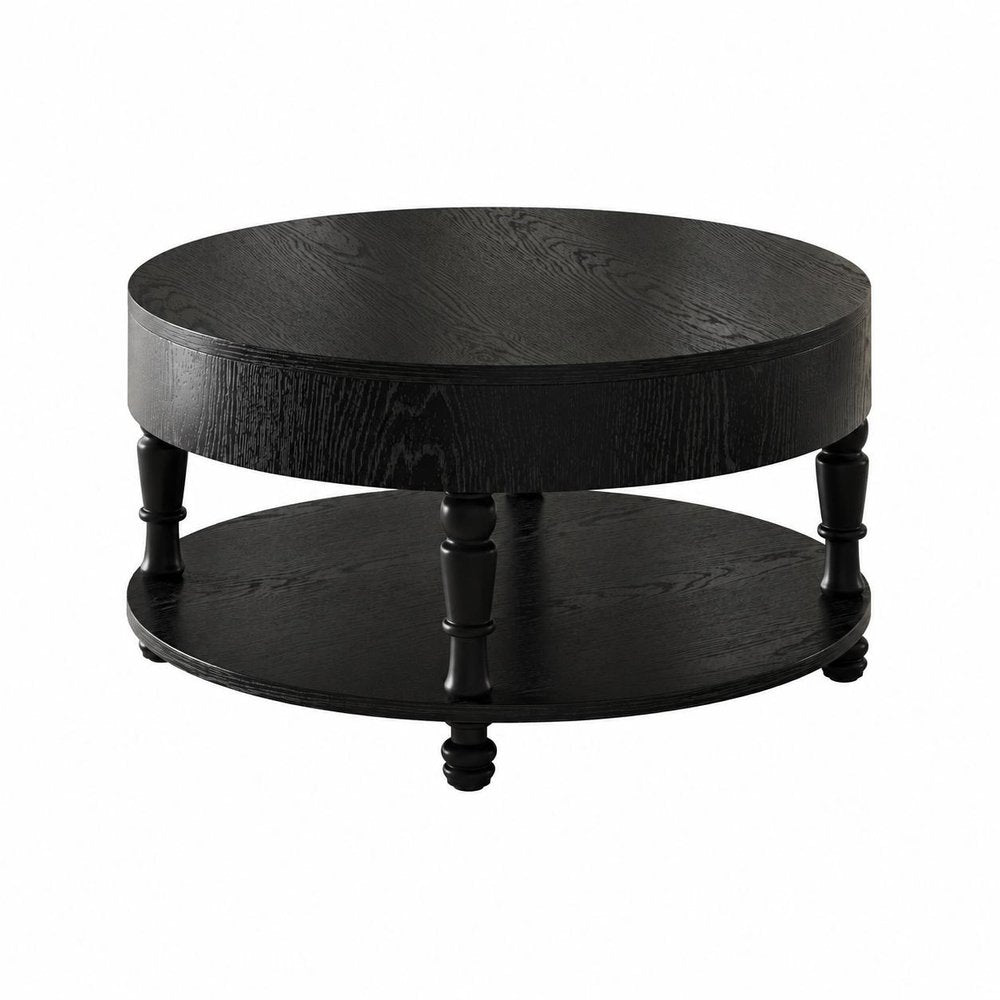 32" Natural Wood And Solid Wood Oval Pedestal Coffee Table