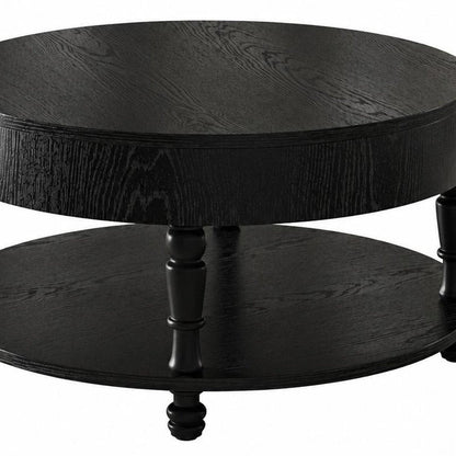 32" Natural Wood And Solid Wood Oval Pedestal Coffee Table