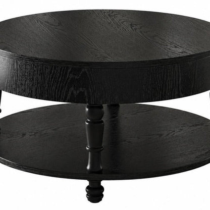 32" Natural Wood And Solid Wood Oval Pedestal Coffee Table