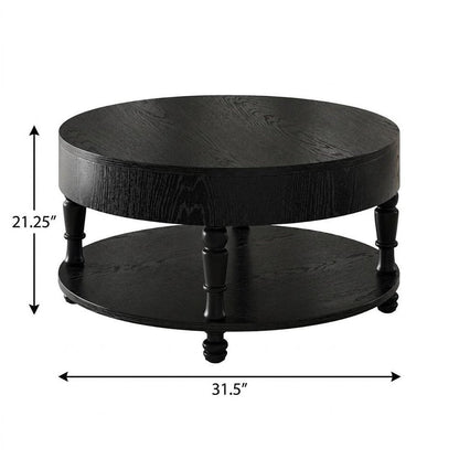 32" Natural Wood And Solid Wood Oval Pedestal Coffee Table