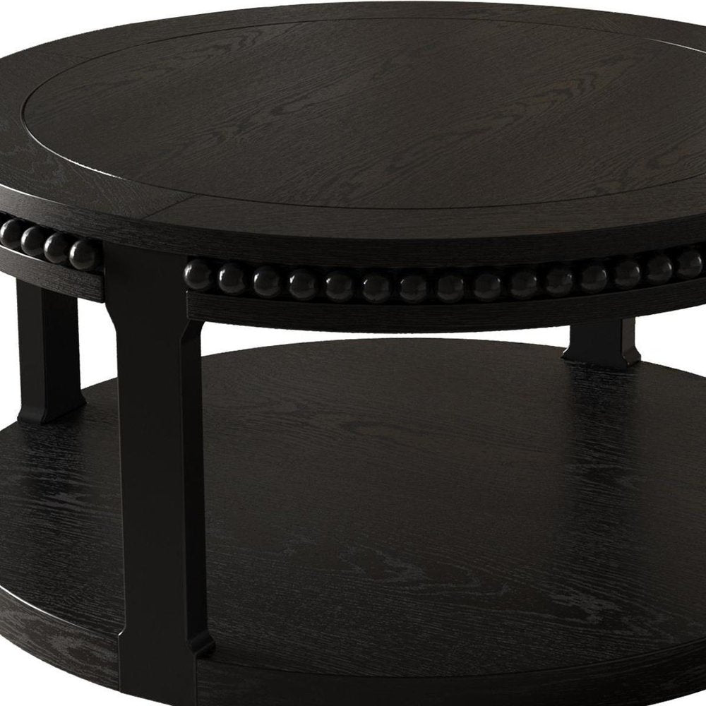 32" Walnut And Natural Wood And Solid Wood Oval Pedestal Coffee Table HomeRoots