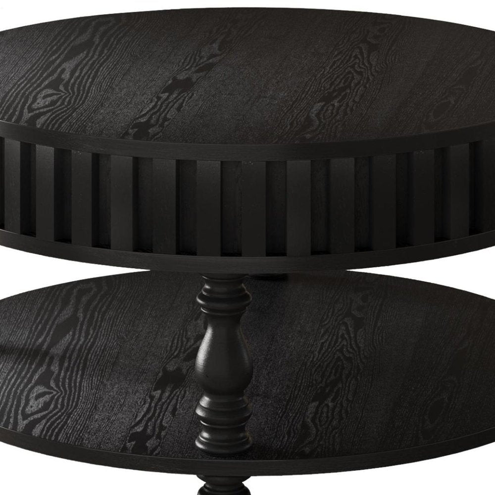 31" Walnut And Natural Wood And Solid Wood Square Pedestal Coffee Table HomeRoots
