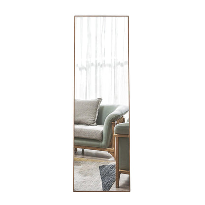 60x17 Brown Solid Wood Frame Full-length Mirror, Dressing Mirror, Bedroom Home Porch - FurniFindUSA