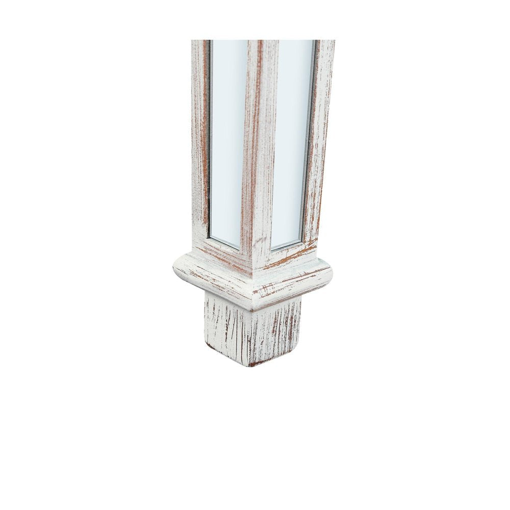 48" Silver Glass And Solid Wood Pedestal Console Table — view 5