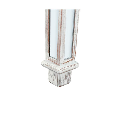 48" Silver Glass And Solid Wood Pedestal Console Table