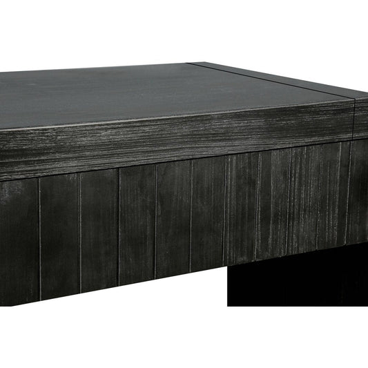 59" Natural Distressed Wood Pedestal Console Table With Two Drawers