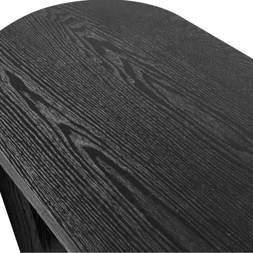 60" Black Wood Oval Pedestal Console Table HomeRoots